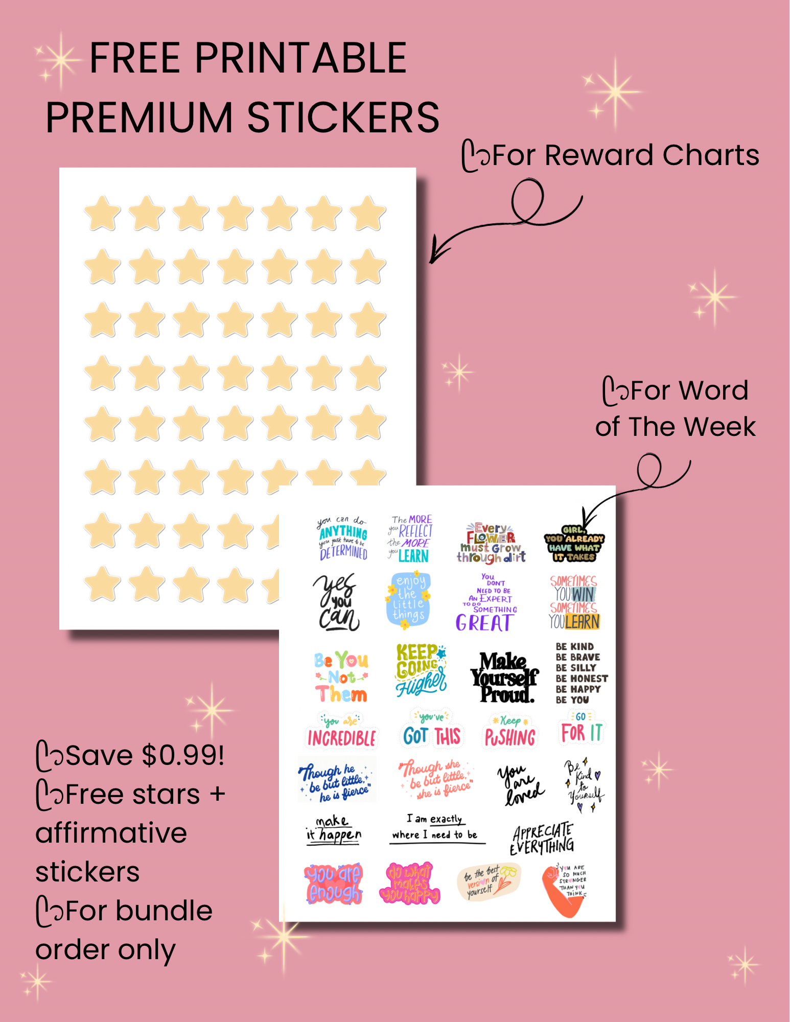 Daily & Weekly Planner for Kids | PDF, Printable, Editable | Includes FREE Stickers (for bundle order)
